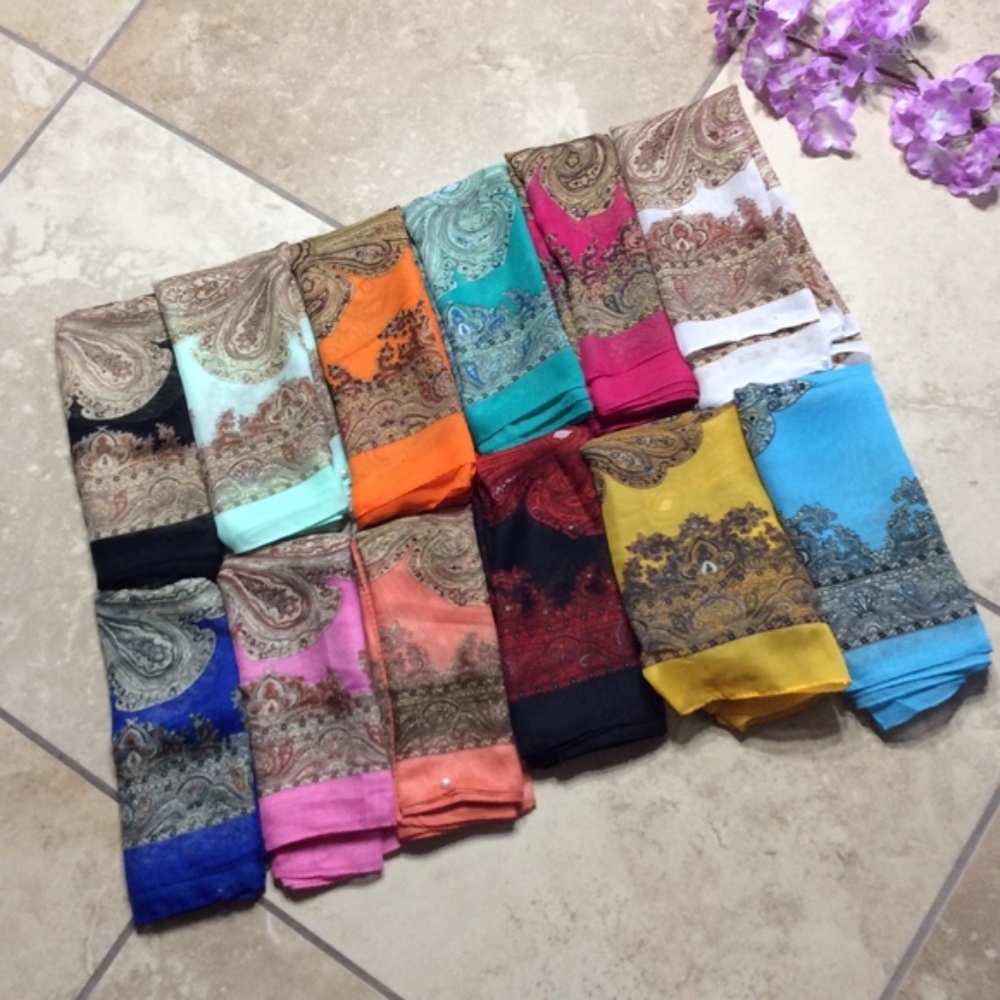 🌸PAISLEY SCARF SHAWL KAFTAN BEACH COVER BOHO CHIC - Picture 2 of 5